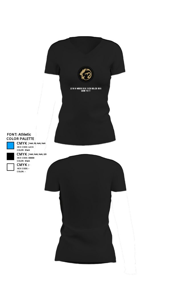 Womens Short Sleeve Vneck Shirt, Lynnwood High School Cross Country, Cross Country, Teamtime, Team time, sublimation, custom sports apparel, team uniforms, spirit wear, spiritwear, sports uniforms, custom shirts, team store, custom team store, fundraiser sports, apparel fundraiser