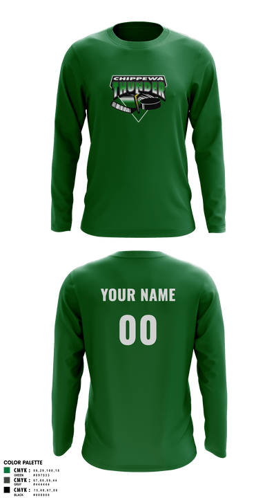 Chippewa Youth Hockey 90833189 Long Sleeve Performance Shirt - 10
