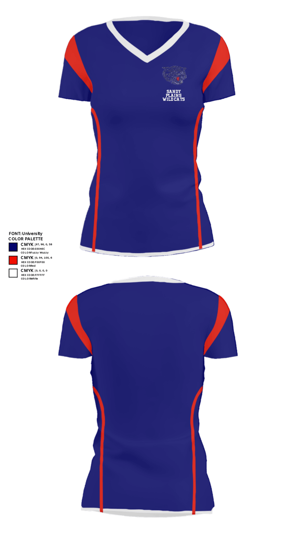 Women's Short Sleeve Vneck Shirt, Sandy Plains Wild Cats, Baseball, Teamtime, Team time, sublimation, custom sports apparel, team uniforms, spirit wear, spiritwear, sports uniforms, custom shirts, team store, custom team store, fundraiser sports, apparel fundraiser