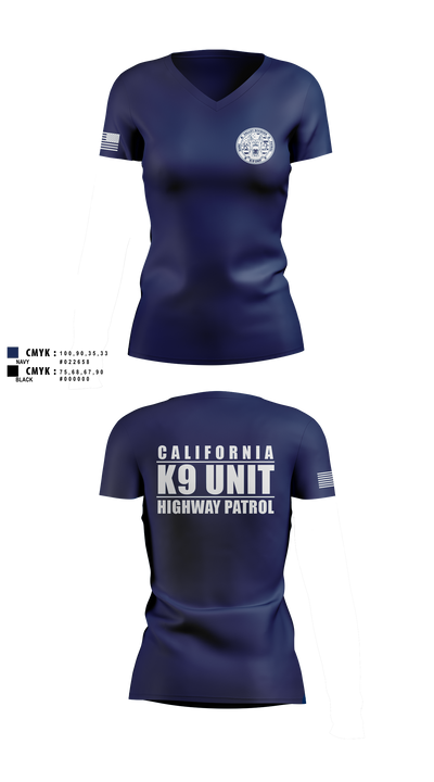 VALLEY K9 75951631 Women's Short Sleeve V-neck Shirt - 1