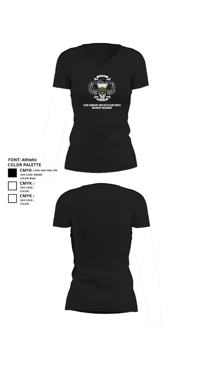 Echo company 2nd battalion 258th infantry regiment 87636352 Women's Short Sleeve V-neck Shirt - 24