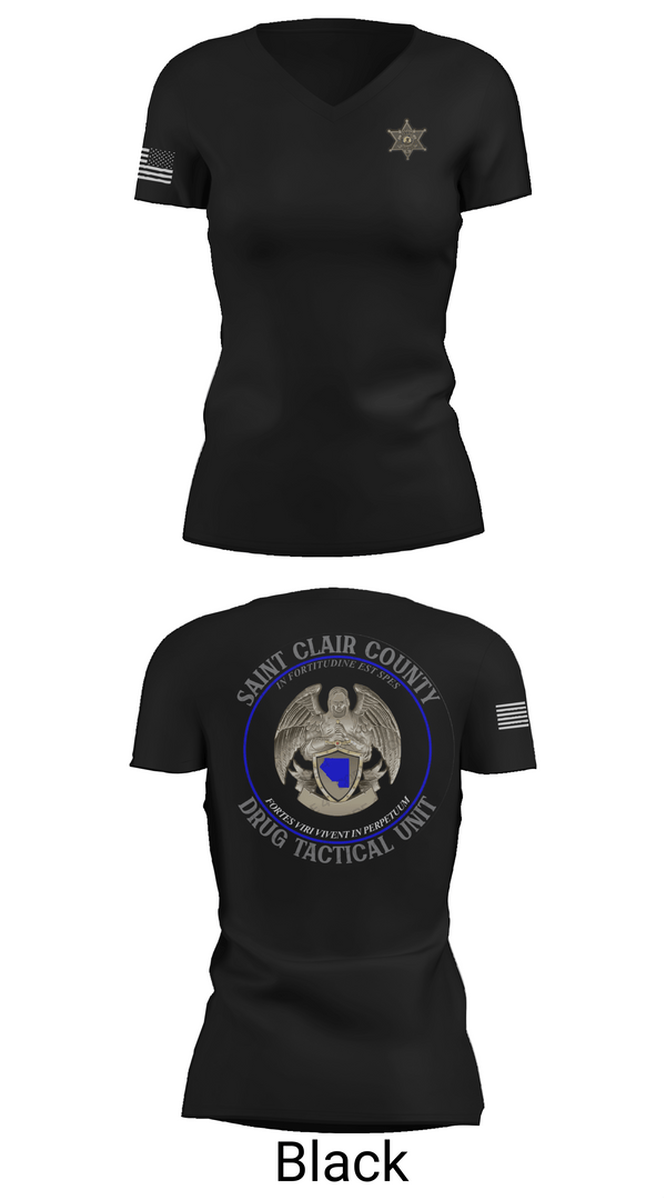 Womens Short Sleeve Vneck Shirt, Drug Tactical Unit, , Teamtime, Team time, sublimation, custom sports apparel, team uniforms, spirit wear, spiritwear, sports uniforms, custom shirts, team store, custom team store, fundraiser sports, apparel fundraiser