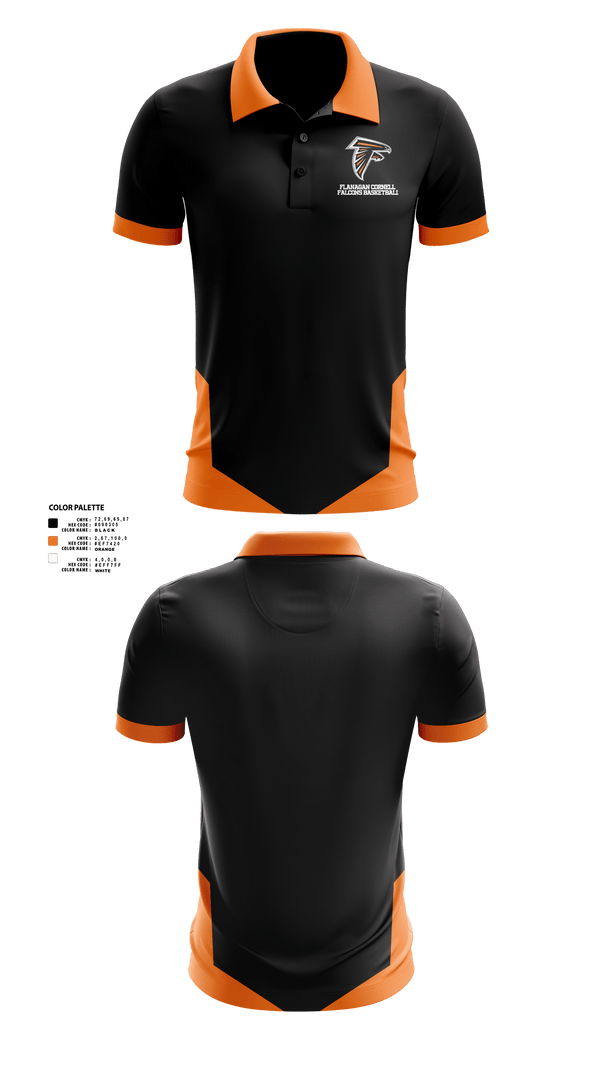 Short Sleeve Performance Polo, Flanagan Cornell Falcons Basketball, Men's Basketball, Teamtime, Team time, sublimation, custom sports apparel, team uniforms, spirit wear, spiritwear, sports uniforms, custom shirts, team store, custom team store, fundraiser sports, apparel fundraiser