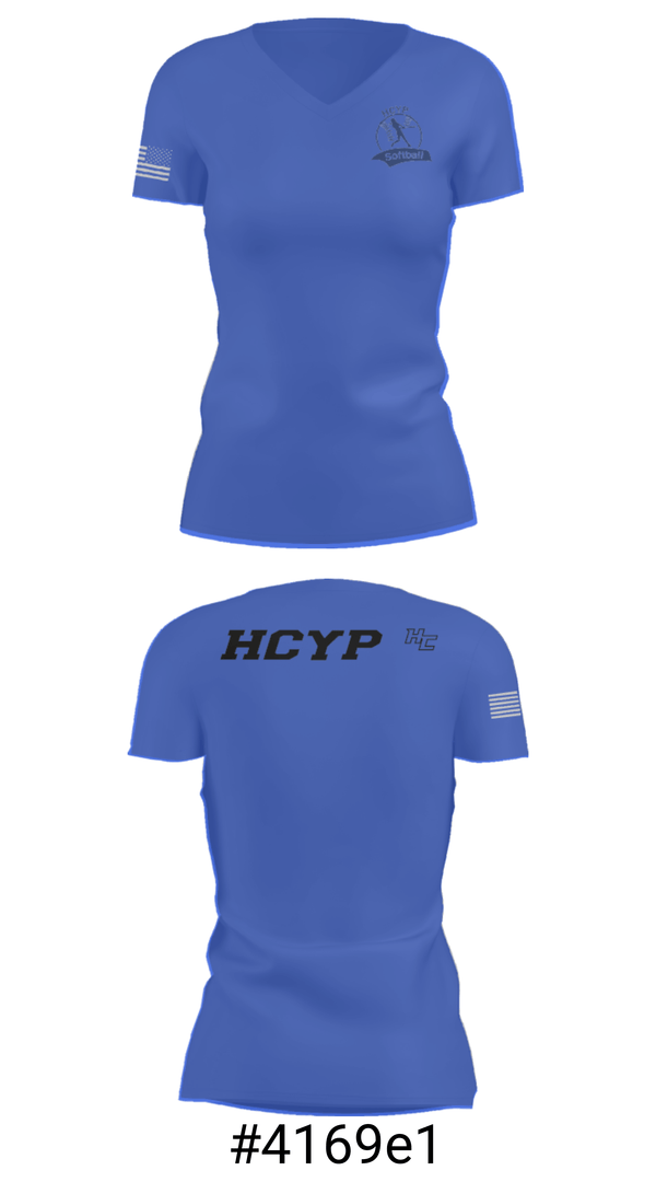 Women's Short Sleeve Vneck Shirt, HCYP Recreational, Softball, Teamtime, Team time, sublimation, custom sports apparel, team uniforms, spirit wear, spiritwear, sports uniforms, custom shirts, team store, custom team store, fundraiser sports, apparel fundraiser