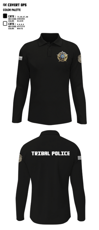 Long Sleeve Performance Polo, Eastern Shawnee Tribal Police, Police, Teamtime, Team time, sublimation, custom sports apparel, team uniforms, spirit wear, spiritwear, sports uniforms, custom shirts, team store, custom team store, fundraiser sports, apparel fundraiser