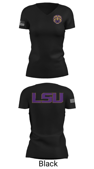 Women's Short Sleeve Vneck Shirt, Louisiana State University, Spirit Store, Teamtime, Team time, sublimation, custom sports apparel, team uniforms, spirit wear, spiritwear, sports uniforms, custom shirts, team store, custom team store, fundraiser sports, apparel fundraiser