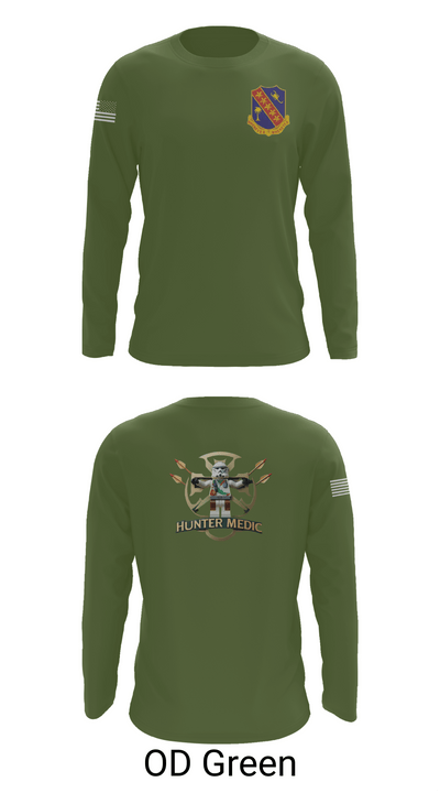 1-148th HHB Medics 16650436 Long Sleeve Performance Shirt 44