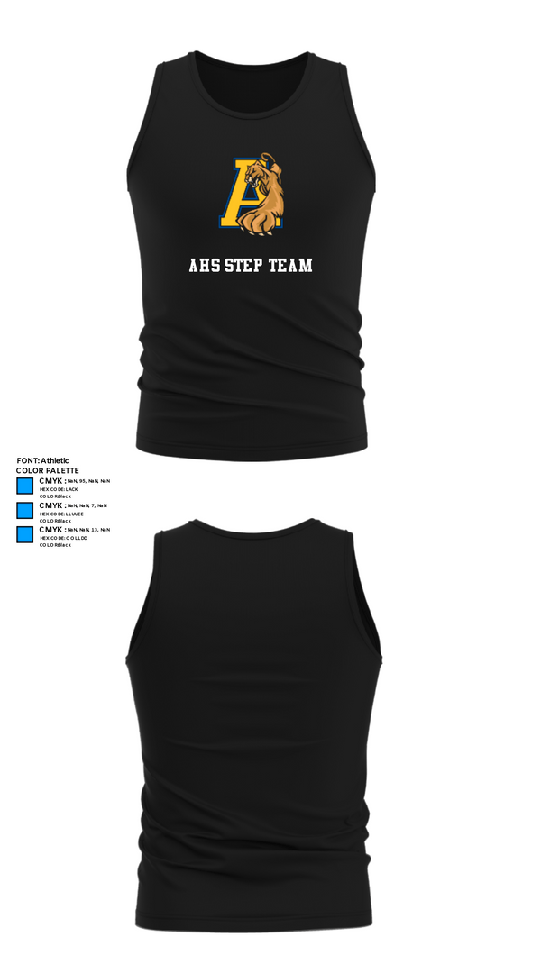 Tank Top, AHS STEP TEAM, Women's Soccer, Teamtime, Team time, sublimation, custom sports apparel, team uniforms, spirit wear, spiritwear, sports uniforms, custom shirts, team store, custom team store, fundraiser sports, apparel fundraiser