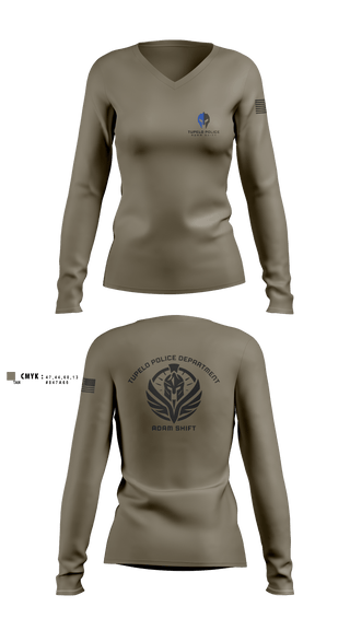 Women's Long Sleeve Vneck Shirt, TPD Adam Shift, Police, Teamtime, Team time, sublimation, custom sports apparel, team uniforms, spirit wear, spiritwear, sports uniforms, custom shirts, team store, custom team store, fundraiser sports, apparel fundraiser