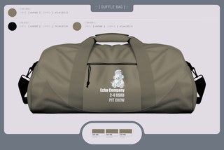 Duffle Bag, Mx Plt E. Co 2-4 GSAB, Army, Teamtime, Team time, sublimation, custom sports apparel, team uniforms, spirit wear, spiritwear, sports uniforms, custom shirts, team store, custom team store, fundraiser sports, apparel fundraiser
