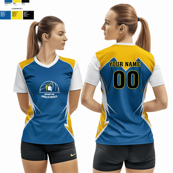 Short Sleeve Performance Shirt, Spartans, Women's Volleyball, Teamtime, Team time, sublimation, custom sports apparel, team uniforms, spirit wear, spiritwear, sports uniforms, custom shirts, team store, custom team store, fundraiser sports, apparel fundraiser