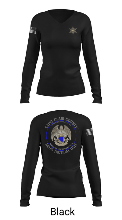Drug Tactical Unit 39197263 Women's Long Sleeve V-neck Shirt - 35