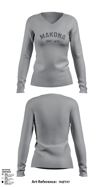 MKA 44289262 Women's Long Sleeve V-neck Shirt - 2