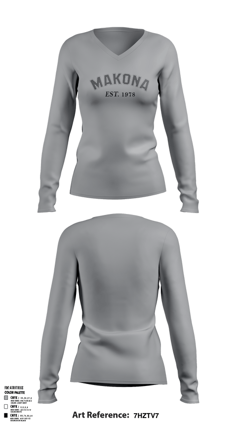 Womens Long Sleeve Vneck Shirt, MKA, E-Sports, Teamtime, Team time, sublimation, custom sports apparel, team uniforms, spirit wear, spiritwear, sports uniforms, custom shirts, team store, custom team store, fundraiser sports, apparel fundraiser