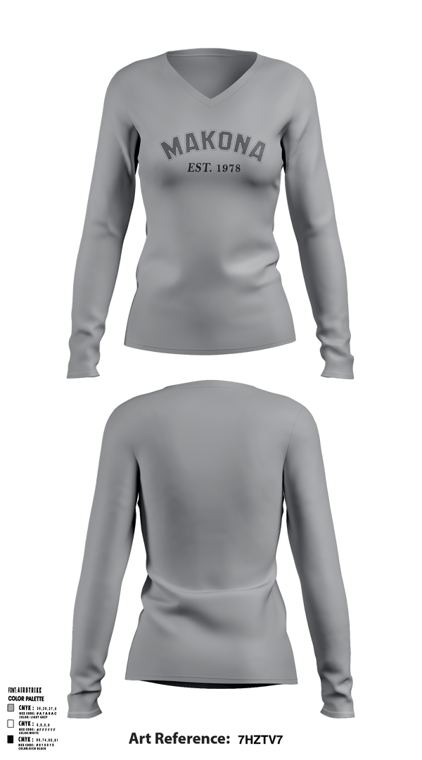 Womens Long Sleeve Vneck Shirt, MKA, E-Sports, Teamtime, Team time, sublimation, custom sports apparel, team uniforms, spirit wear, spiritwear, sports uniforms, custom shirts, team store, custom team store, fundraiser sports, apparel fundraiser
