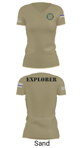 Women's Short Sleeve Vneck Shirt, BSO Explorers, Police, Teamtime, Team time, sublimation, custom sports apparel, team uniforms, spirit wear, spiritwear, sports uniforms, custom shirts, team store, custom team store, fundraiser sports, apparel fundraiser