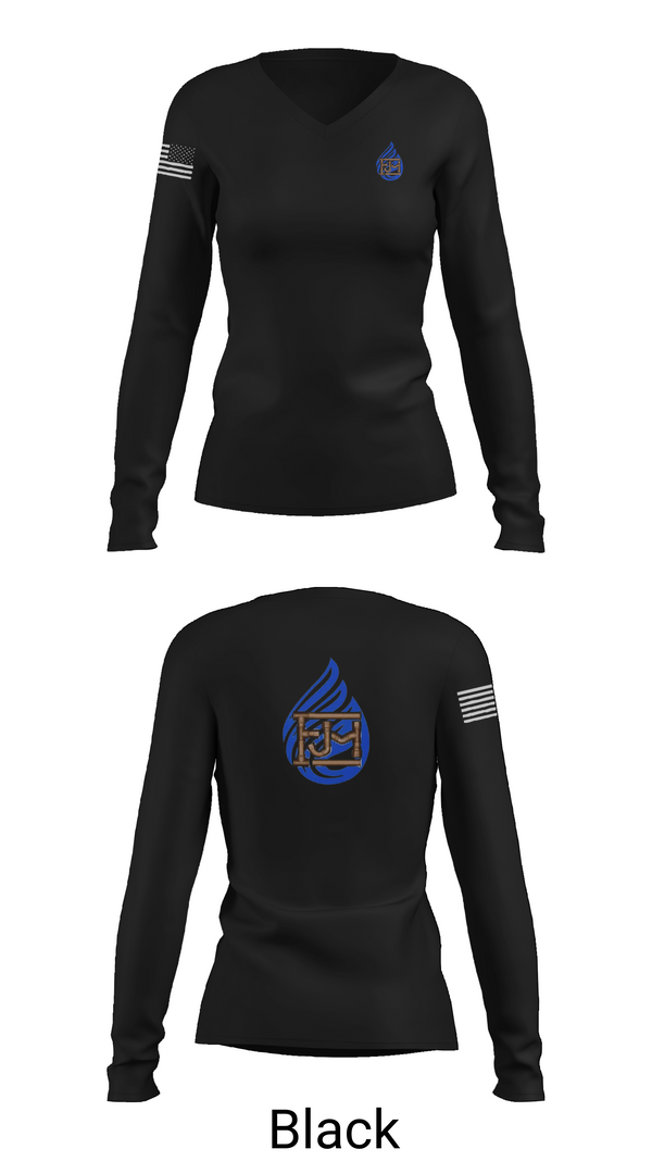 Womens Long Sleeve Vneck Shirt, JIMMORES MECHANICAL LLC, , Teamtime, Team time, sublimation, custom sports apparel, team uniforms, spirit wear, spiritwear, sports uniforms, custom shirts, team store, custom team store, fundraiser sports, apparel fundraiser