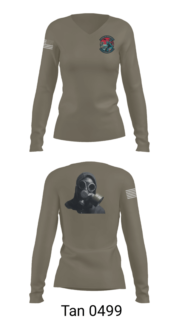 Women's Long Sleeve Vneck Shirt, 18 CES/CEX, , Teamtime, Team time, sublimation, custom sports apparel, team uniforms, spirit wear, spiritwear, sports uniforms, custom shirts, team store, custom team store, fundraiser sports, apparel fundraiser