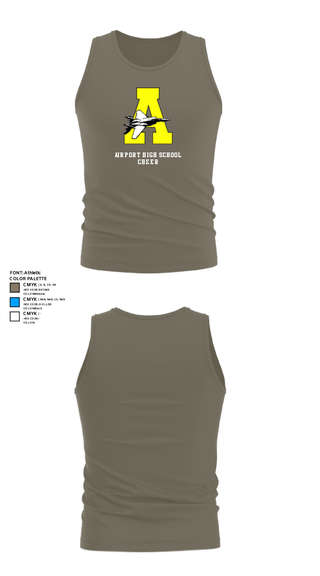 Tank Top, Airport High School Cheer, Cheer, Teamtime, Team time, sublimation, custom sports apparel, team uniforms, spirit wear, spiritwear, sports uniforms, custom shirts, team store, custom team store, fundraiser sports, apparel fundraiser