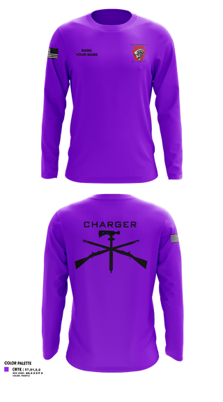 Long Sleeve Performance Shirt, Charger Co. / 2-112th Infantry Battalion, National Guard, Teamtime, Team time, sublimation, custom sports apparel, team uniforms, spirit wear, spiritwear, sports uniforms, custom shirts, team store, custom team store, fundraiser sports, apparel fundraiser