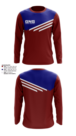 Long Sleeve Performance Polo, GNG CROSS COUNTRY, Cross Country, Teamtime, Team time, sublimation, custom sports apparel, team uniforms, spirit wear, spiritwear, sports uniforms, custom shirts, team store, custom team store, fundraiser sports, apparel fundraiser