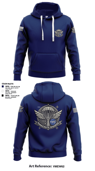 Hoodie, NASA PARACHUTE RIGGERS, , Teamtime, Team time, sublimation, custom sports apparel, team uniforms, spirit wear, spiritwear, sports uniforms, custom shirts, team store, custom team store, fundraiser sports, apparel fundraiser