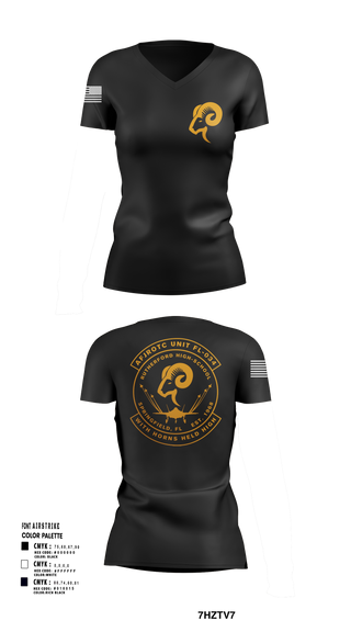 Womens Short Sleeve Vneck Shirt, AFJROTC FL-034, Air Force, Teamtime, Team time, sublimation, custom sports apparel, team uniforms, spirit wear, spiritwear, sports uniforms, custom shirts, team store, custom team store, fundraiser sports, apparel fundraiser