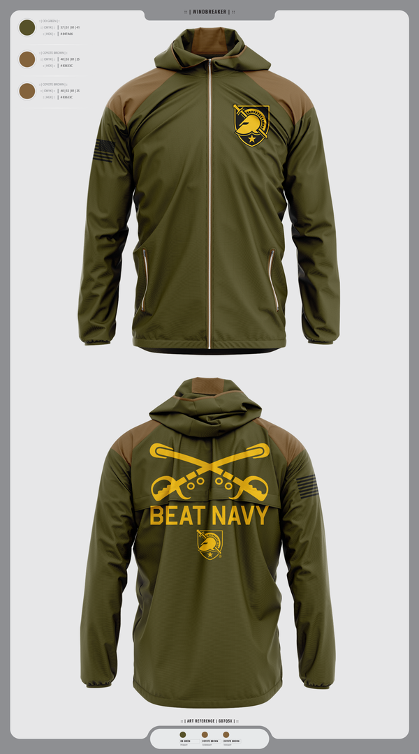 Windbreaker, HORNET BATTALION, Army, Teamtime, Team time, sublimation, custom sports apparel, team uniforms, spirit wear, spiritwear, sports uniforms, custom shirts, team store, custom team store, fundraiser sports, apparel fundraiser