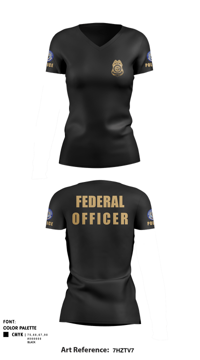 BIA POLICE 11444917 Women's Short Sleeve V-neck Shirt - 5