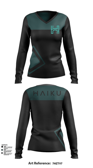 Womens Long Sleeve Vneck Shirt, Haiku, , Teamtime, Team time, sublimation, custom sports apparel, team uniforms, spirit wear, spiritwear, sports uniforms, custom shirts, team store, custom team store, fundraiser sports, apparel fundraiser