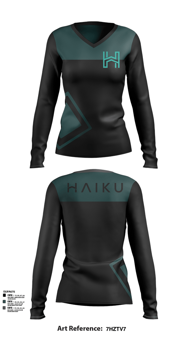 Womens Long Sleeve Vneck Shirt, Haiku, , Teamtime, Team time, sublimation, custom sports apparel, team uniforms, spirit wear, spiritwear, sports uniforms, custom shirts, team store, custom team store, fundraiser sports, apparel fundraiser