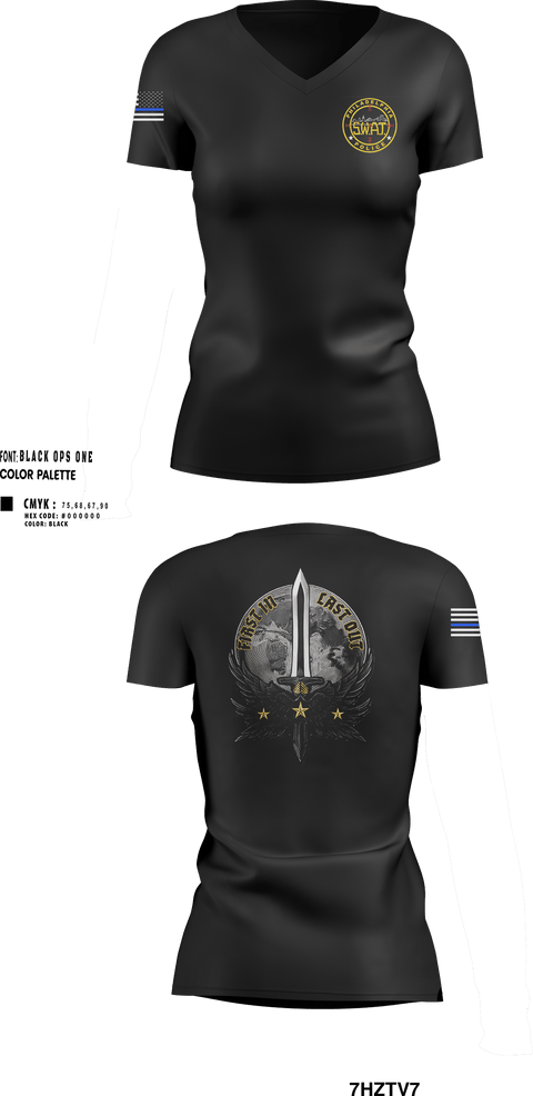 Womens Short Sleeve Vneck Shirt, Philadlphia SWAT, Police, Teamtime, Team time, sublimation, custom sports apparel, team uniforms, spirit wear, spiritwear, sports uniforms, custom shirts, team store, custom team store, fundraiser sports, apparel fundraiser