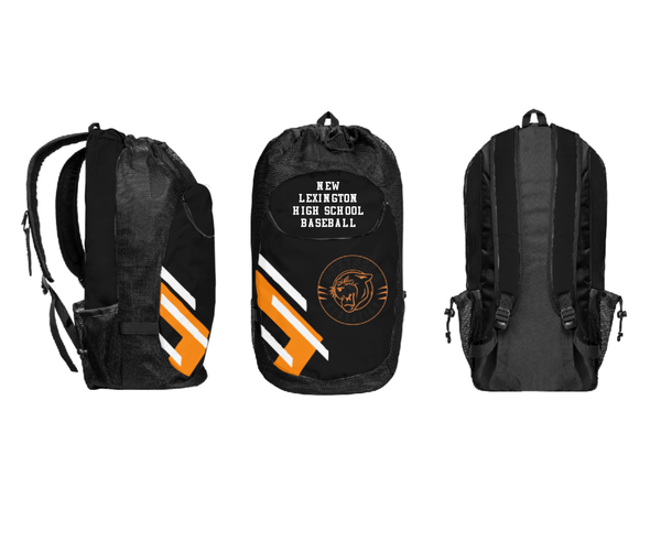Gear Bag, New Lexington High School Baseball, Baseball, Teamtime, Team time, sublimation, custom sports apparel, team uniforms, spirit wear, spiritwear, sports uniforms, custom shirts, team store, custom team store, fundraiser sports, apparel fundraiser