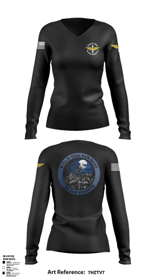 Women's Long Sleeve Vneck Shirt, Bravo Company, 2-13th AVN REGT, Army, Teamtime, Team time, sublimation, custom sports apparel, team uniforms, spirit wear, spiritwear, sports uniforms, custom shirts, team store, custom team store, fundraiser sports, apparel fundraiser