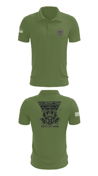 Short Sleeve Performance Polo, 61st CST, Army, Teamtime, Team time, sublimation, custom sports apparel, team uniforms, spirit wear, spiritwear, sports uniforms, custom shirts, team store, custom team store, fundraiser sports, apparel fundraiser