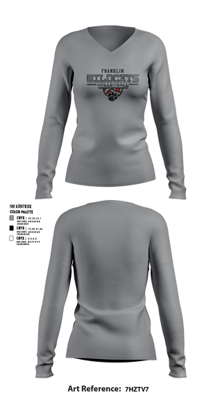 Womens Long Sleeve Vneck Shirt, Franklin Senior High School Volleyball, Women's Volleyball, Teamtime, Team time, sublimation, custom sports apparel, team uniforms, spirit wear, spiritwear, sports uniforms, custom shirts, team store, custom team store, fundraiser sports, apparel fundraiser