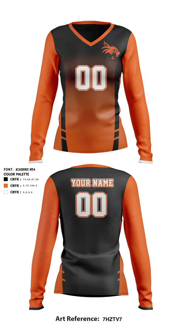 Women's Long Sleeve Vneck Shirt, Greeley Central High School Volleyball, Women's Volleyball, Teamtime, Team time, sublimation, custom sports apparel, team uniforms, spirit wear, spiritwear, sports uniforms, custom shirts, team store, custom team store, fundraiser sports, apparel fundraiser