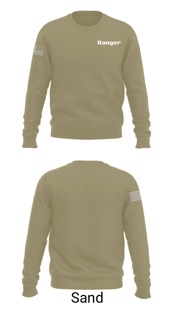 Crew Neck Sweatshirt, Ranger, Army, Teamtime, Team time, sublimation, custom sports apparel, team uniforms, spirit wear, spiritwear, sports uniforms, custom shirts, team store, custom team store, fundraiser sports, apparel fundraiser