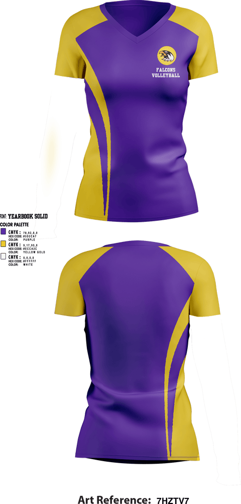 Womens Short Sleeve Vneck Shirt, Falcons Volleyball, Women's Volleyball, Teamtime, Team time, sublimation, custom sports apparel, team uniforms, spirit wear, spiritwear, sports uniforms, custom shirts, team store, custom team store, fundraiser sports, apparel fundraiser