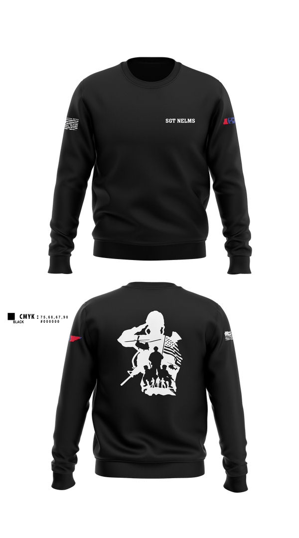 Crew Neck Sweatshirt, SGT Nelms, National Guard, Teamtime, Team time, sublimation, custom sports apparel, team uniforms, spirit wear, spiritwear, sports uniforms, custom shirts, team store, custom team store, fundraiser sports, apparel fundraiser