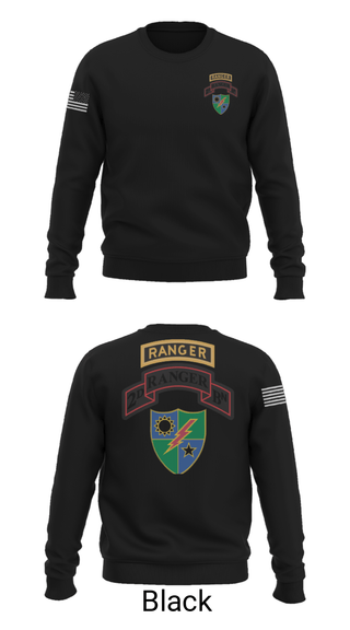 Crew Neck Sweatshirt, 2nd Battalion 75th Ranger Regiment, , Teamtime, Team time, sublimation, custom sports apparel, team uniforms, spirit wear, spiritwear, sports uniforms, custom shirts, team store, custom team store, fundraiser sports, apparel fundraiser