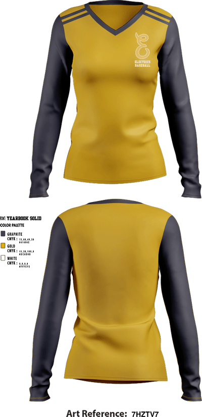 Electrics 64276296 Women's Long Sleeve V-neck Shirt - 3