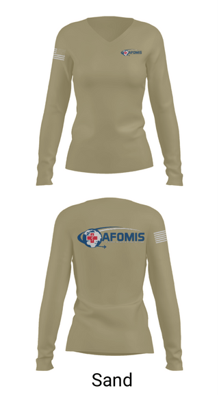 Women's Long Sleeve Vneck Shirt, AFOMIS, Air Force, Teamtime, Team time, sublimation, custom sports apparel, team uniforms, spirit wear, spiritwear, sports uniforms, custom shirts, team store, custom team store, fundraiser sports, apparel fundraiser