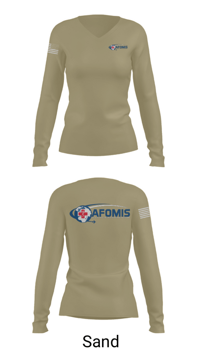 AFOMIS 39561369 Women's Long Sleeve V-neck Shirt - 97