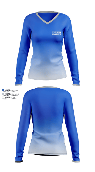 Womens Long Sleeve Vneck Shirt, Talkin Cowboys, , Teamtime, Team time, sublimation, custom sports apparel, team uniforms, spirit wear, spiritwear, sports uniforms, custom shirts, team store, custom team store, fundraiser sports, apparel fundraiser