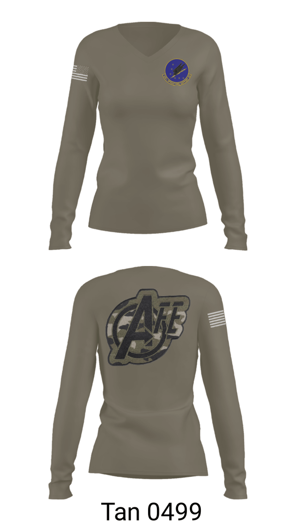 Womens Long Sleeve Vneck Shirt, 509 OSS, Air Force, Teamtime, Team time, sublimation, custom sports apparel, team uniforms, spirit wear, spiritwear, sports uniforms, custom shirts, team store, custom team store, fundraiser sports, apparel fundraiser