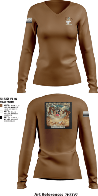 Womens Long Sleeve Vneck Shirt, 623rd ICTC, Army, Teamtime, Team time, sublimation, custom sports apparel, team uniforms, spirit wear, spiritwear, sports uniforms, custom shirts, team store, custom team store, fundraiser sports, apparel fundraiser