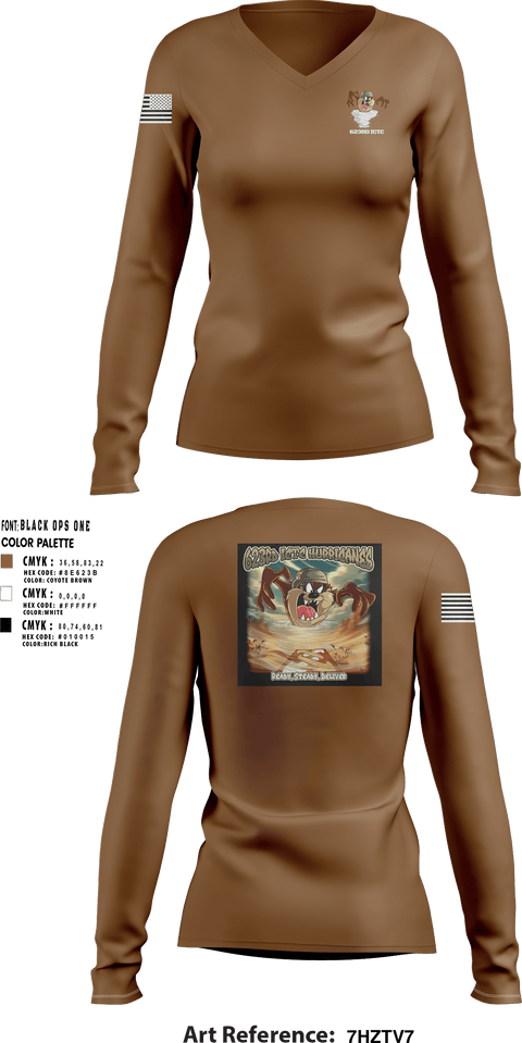 Womens Long Sleeve Vneck Shirt, 623rd ICTC, Army, Teamtime, Team time, sublimation, custom sports apparel, team uniforms, spirit wear, spiritwear, sports uniforms, custom shirts, team store, custom team store, fundraiser sports, apparel fundraiser