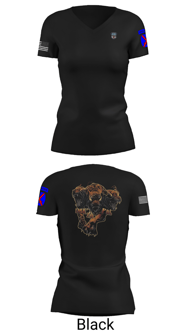 Womens Short Sleeve Vneck Shirt, B Co 277 ASB ASES Section, Army, Teamtime, Team time, sublimation, custom sports apparel, team uniforms, spirit wear, spiritwear, sports uniforms, custom shirts, team store, custom team store, fundraiser sports, apparel fundraiser