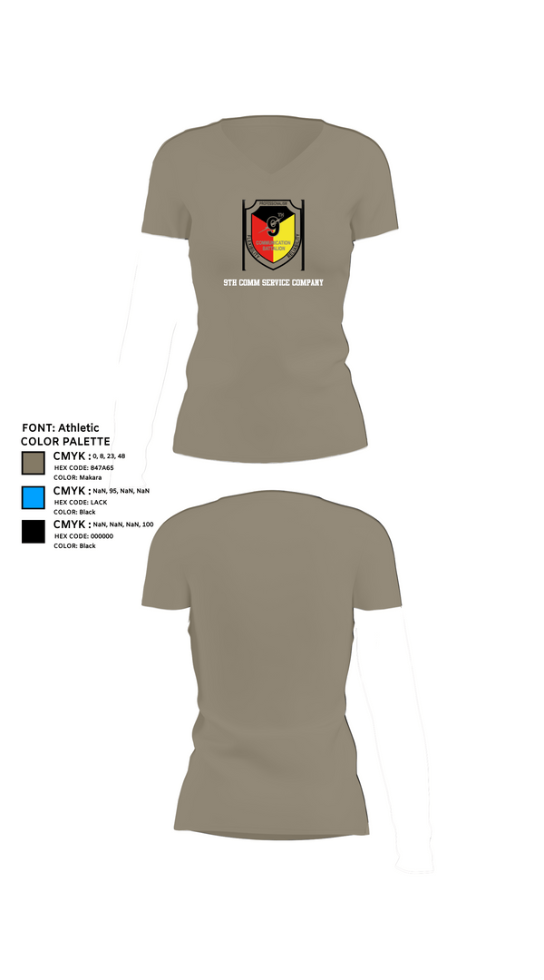 Womens Short Sleeve Vneck Shirt, 9th Comm Service company, Marines, Teamtime, Team time, sublimation, custom sports apparel, team uniforms, spirit wear, spiritwear, sports uniforms, custom shirts, team store, custom team store, fundraiser sports, apparel fundraiser